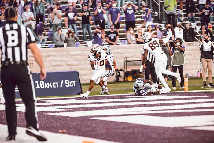 Brennan Presley scores the only Cowboy offensive touchdown at Kansas State.